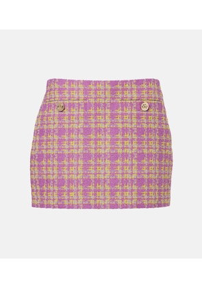 Gucci Checked cotton-blend tweed miniskirt
