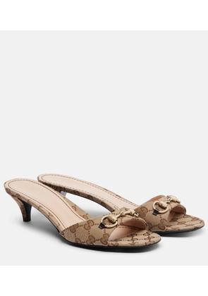 Gucci Horsebit GG Canvas mules