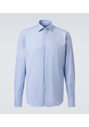 Canali Striped cotton poplin shirt