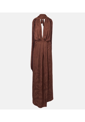 Johanna Ortiz Halterneck jacquard maxi dress
