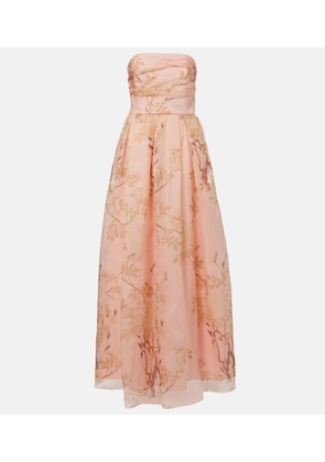 Max Mara Elegante Dominio floral silk organza bustier gown