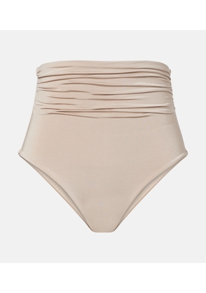 Max Mara Salli draped high-rise bikini bottoms