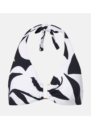 Max Mara Avena floral halterneck bikini top