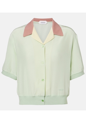 Versace Cropped silk poplin shirt