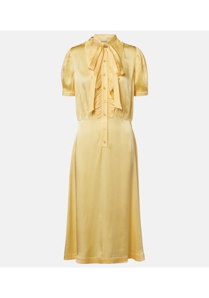Prada Tie-neck satin shirt dress