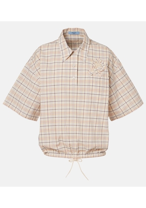 Prada Checked cotton poplin top