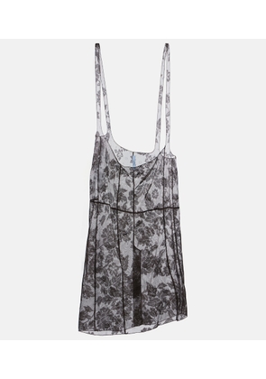 Prada Floral lace cotton midi skirt