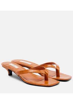 Toteme Croc-effect leather thong sandals