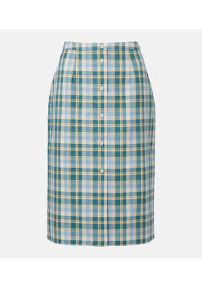Prada Checked cotton poplin pencil skirt