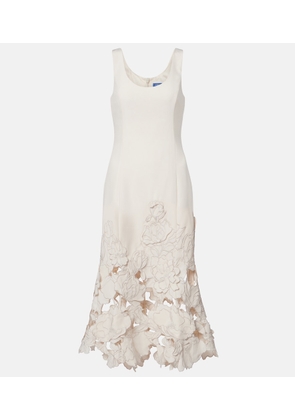 Leo Lin Floral-applique midi dress