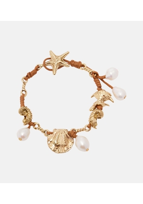 Alemais Faux pearl embellished charm bracelet