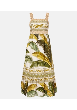 Farm Rio Trancoso printed linen-blend midi dress