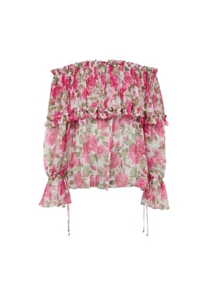 Printed long-sleeved blouse