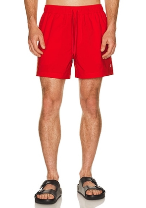 SAMSOE SAMSOE Moses Swim Shorts in Aurora Red - Red. Size L (also in M, S, XL/1X, XXL/2X).