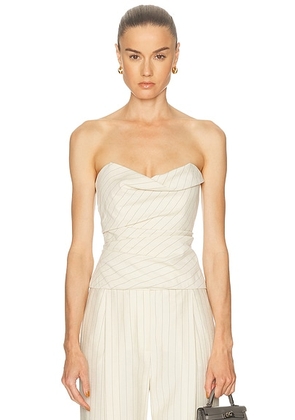 The Sei Cowl Bustier in Cream Stripe - Cream. Size 2 (also in ).