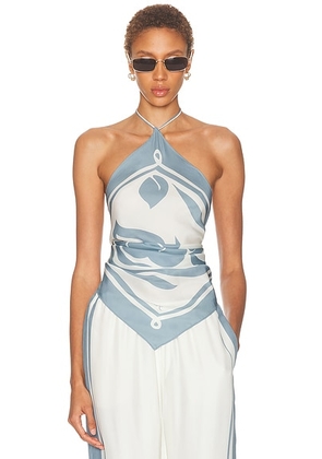 SIR. Lilou Scarf Top in Liora Blue - Slate. Size all.