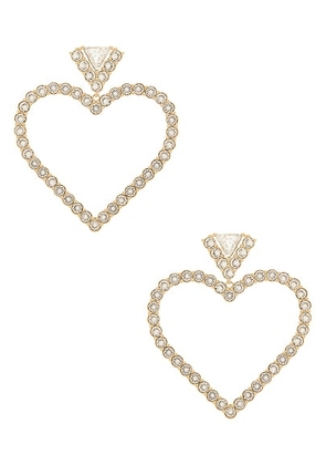 Valentino Garavani Coeur Royal Earrings in Oro & Crystal - Metallic Gold. Size all.