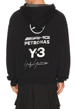 Y-3 x F1 Zip Hoodie in Black - Black. Size L (also in M, S, XL/1X, XXL/2X).