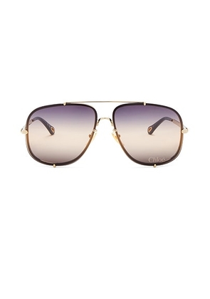 Chloe Ivy Sunglasses in Gold & Blue. Size all.