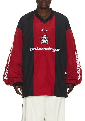 Balenciaga Long Sleeve Jersey Top in Lipstick Red - Red,Black. Size M (also in XL).