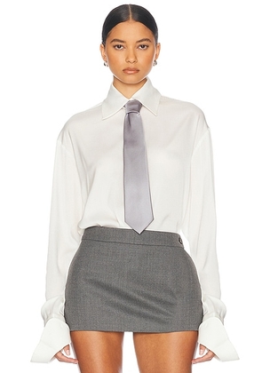 Helsa The Relaxed Silk Shirt in White - White. Size S (also in ).
