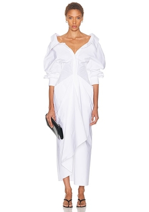 Givenchy Slashed Long Shirt Dress in White - White. Size 34 (also in 36, 38, 40).