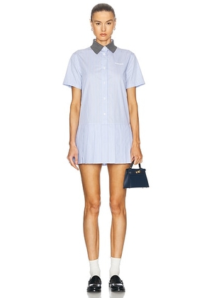 Miu Miu Mini Button Up Dress in Cielo & Bianco - Baby Blue. Size 40 (also in ).