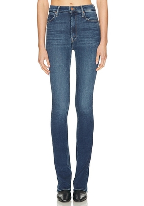 MOTHER High Waisted Runaway Jeans in Start Your Engines! - Blue. Size 23 (also in 25).