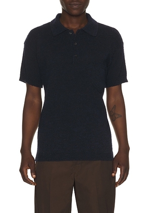 Maison Margiela Short Sleeve Polo Shirt in Blue & Black - Blue. Size M (also in ).