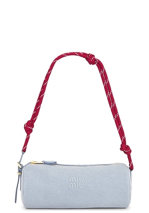 Miu Miu Gabardine Contenitori Nastro Bag in Astrale & Amaranto - Blue. Size all.