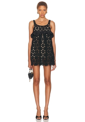Miu Miu Macramé Anemone Dress in Nero - Black. Size 36 (also in 40, 42).