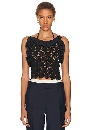 Miu Miu Macram? Anemone Top in Nero - Black. Size 38 (also in 40).