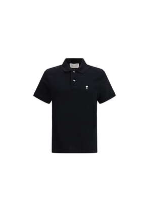 Ami Paris Black Cotton Polo Shirt - M