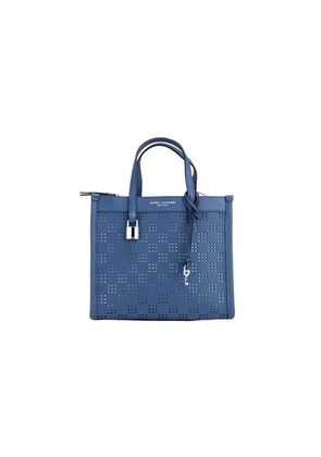 Marc Jacobs Mini Grind Blue Sea Perforated Leather Crossbody Tote Bag Purse