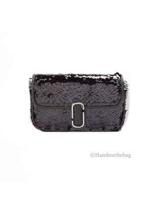 Marc Jacobs The Mini J Marc Shoulder Bag Black Sequined Crossbody Bag