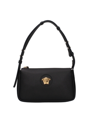 Versace Black Leather Shoulder Bag