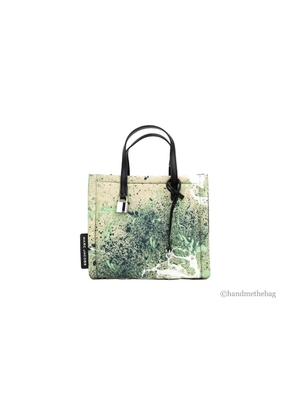 Marc Jacobs Mini Green Multi Splatter Paint Print Nylon Crossbody Tote Handbag