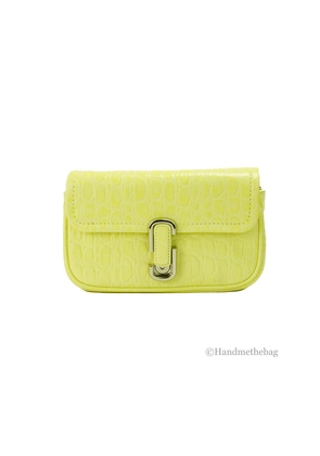 Marc Jacobs The Mini Shoulder Bag Yellow Embossed Leather Crossbody Bag