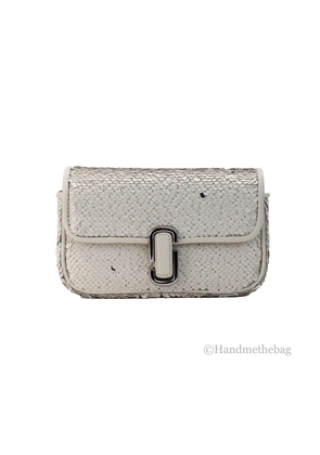 Marc Jacobs The Mini J Marc Shoulder Bag Cream Sequined Crossbody Bag