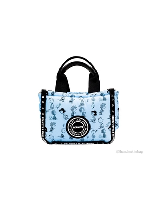 Marc Jacobs X Peanuts Air Blue Mini Puffy Nylon Tote Crossbody Bag Handbag Purse