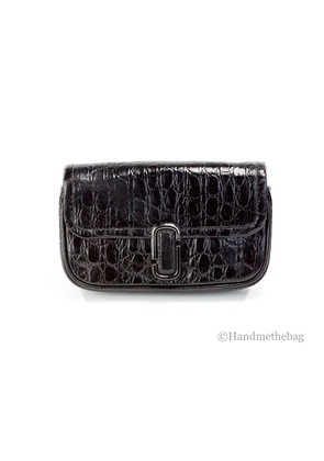Marc Jacobs The Mini Shoulder Bag Black Embossed Leather Crossbody Bag