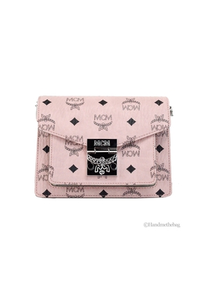 MCM Signature Patricia Leather Mini Flap Lock Crossbody Bag