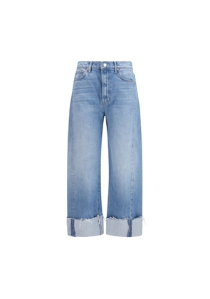 Mother Denim Blue Cotton Cropped Jeans - W24