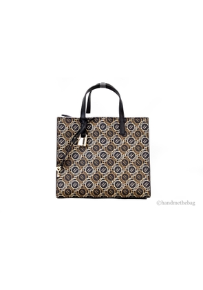 Marc Jacobs Mini Grind Signet Printed Leather Crossbody Tote Handbag Purse