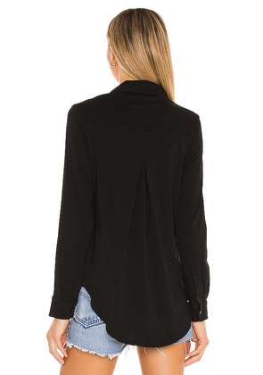 Bobi Light Weight Jersey Button Up in Black. Size XS. Also in S, M.