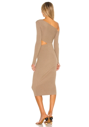 Camila Coelho Nahla Knit Dress in Taupe. Size M. Also in XXS, L, XL.