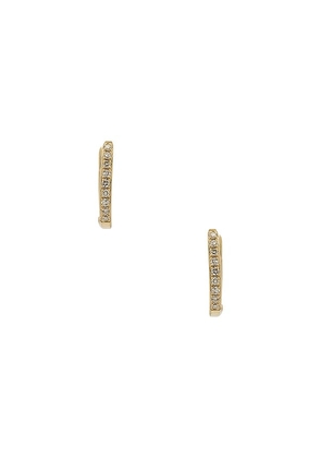 EF COLLECTION Diamond Mini Huggie in Metallic Gold.
