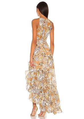 Bronx and Banco Sicilia Ruffle Dress in Tan. Size M. Also in S, XS.