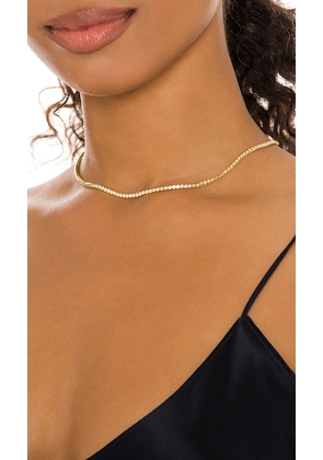 BRACHA Sienna Tennis Necklace in Metallic Gold.