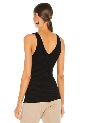 Enza Costa Military Rib U Neck Tank in Black. Size M. Also in XS, S, L, XL.